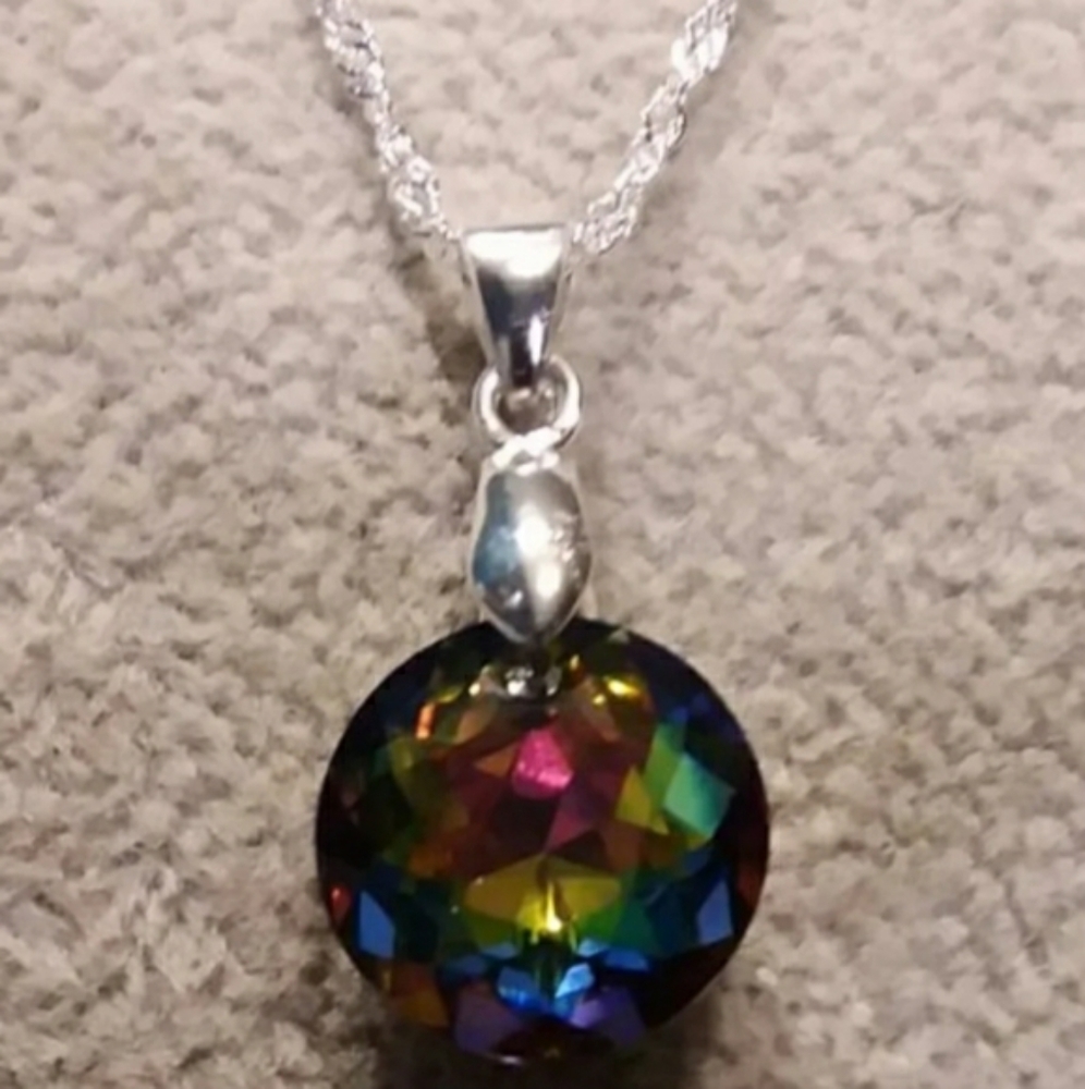 GENUINE RAINBOW SWAROVSKI CRYSTAL NECKLACE
